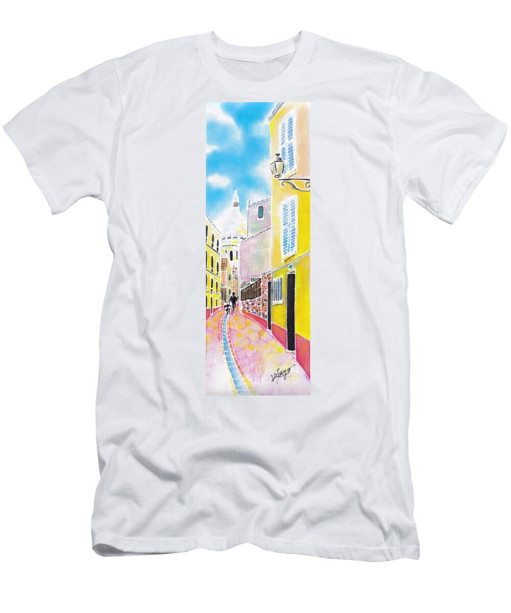 France T-Shirt featuring the painting La butte Montmartre by Hisayo OHTA