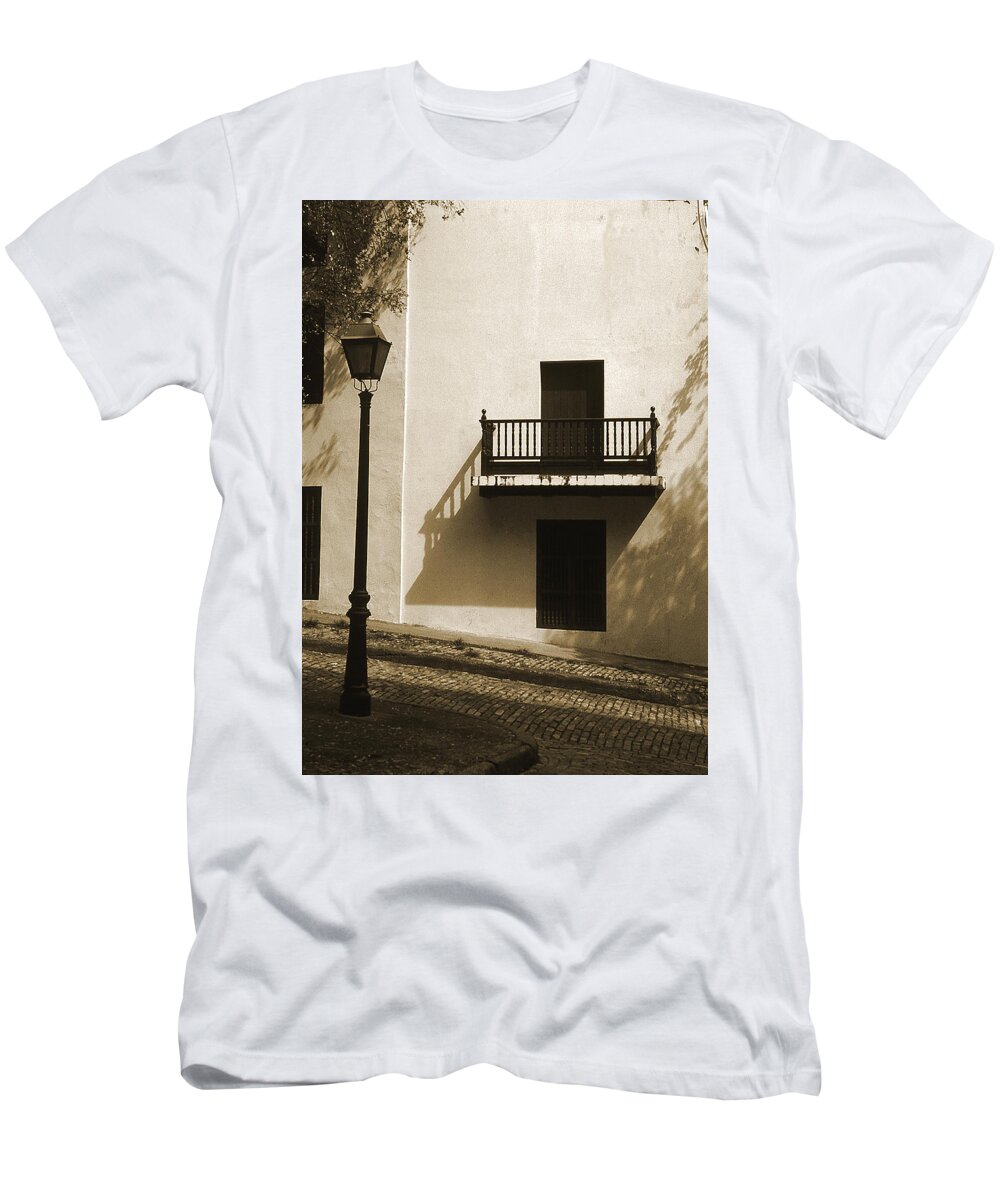 Black And White T-Shirt featuring the photograph La Caleta by Guillermo Rodriguez