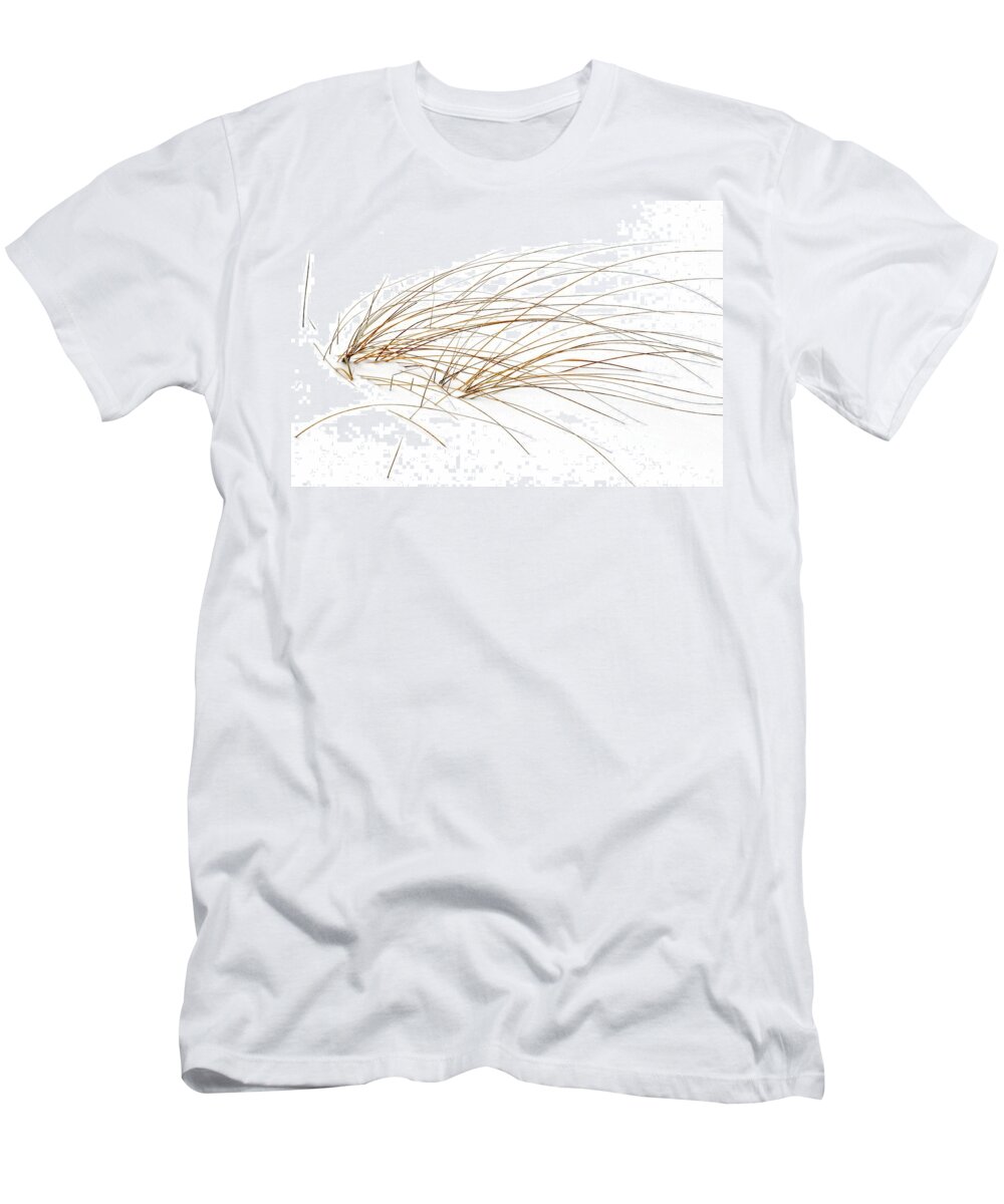 Lake Superior T-Shirt featuring the photograph Lake Superior Beach Grass in Winter by Kathryn Lund Johnson