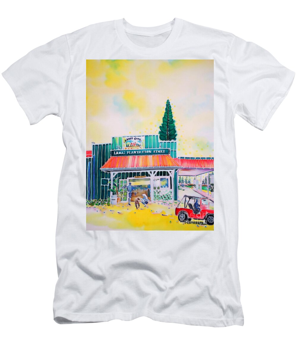 Hawaii T-Shirt featuring the painting Lanai city by Hisayo OHTA