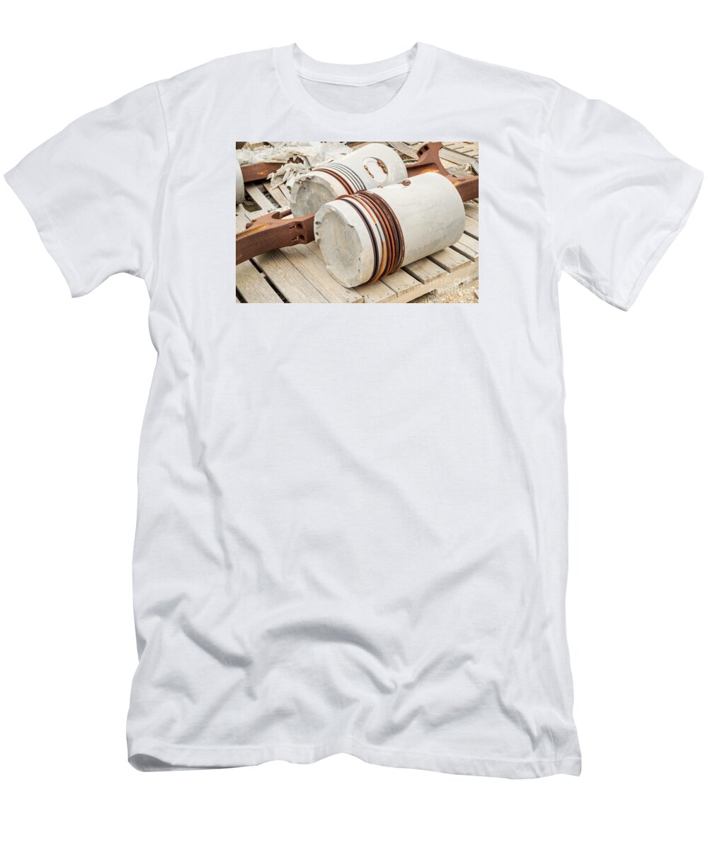 Pistons T-Shirt featuring the photograph Large pistons rods and rings by Imagery by Charly