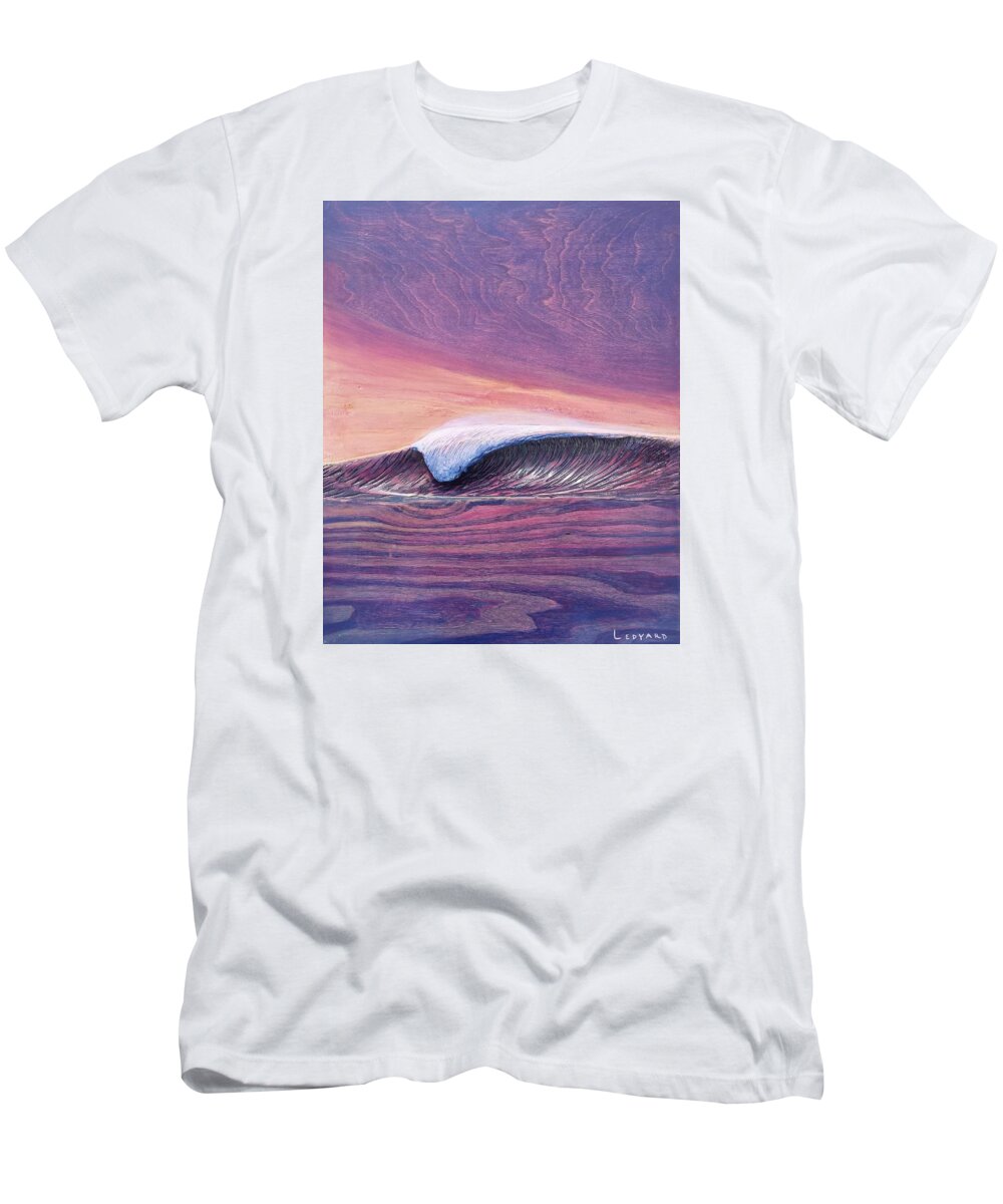 Seascape. Wave T-Shirt featuring the painting Lava Tube by Nathan Ledyard