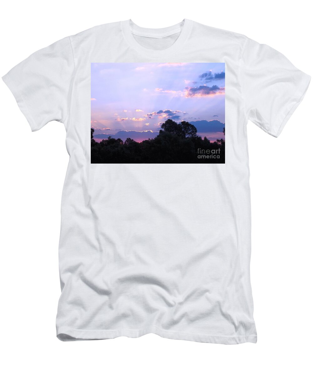 Postcard T-Shirt featuring the digital art Lavender Sunrise by Matthew Seufer