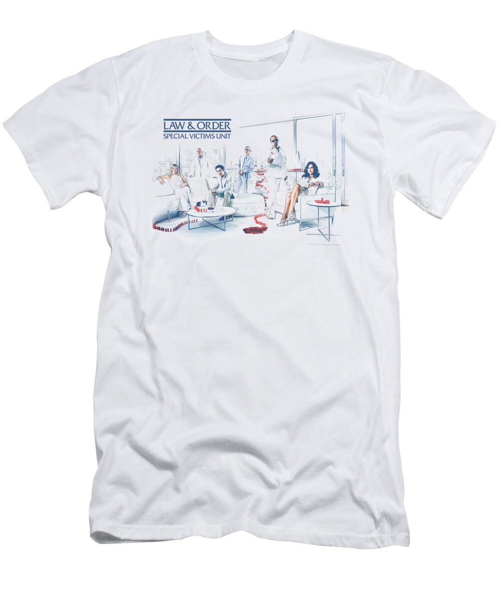  T-Shirt featuring the digital art Law And Order Svu - Dominos by Brand A