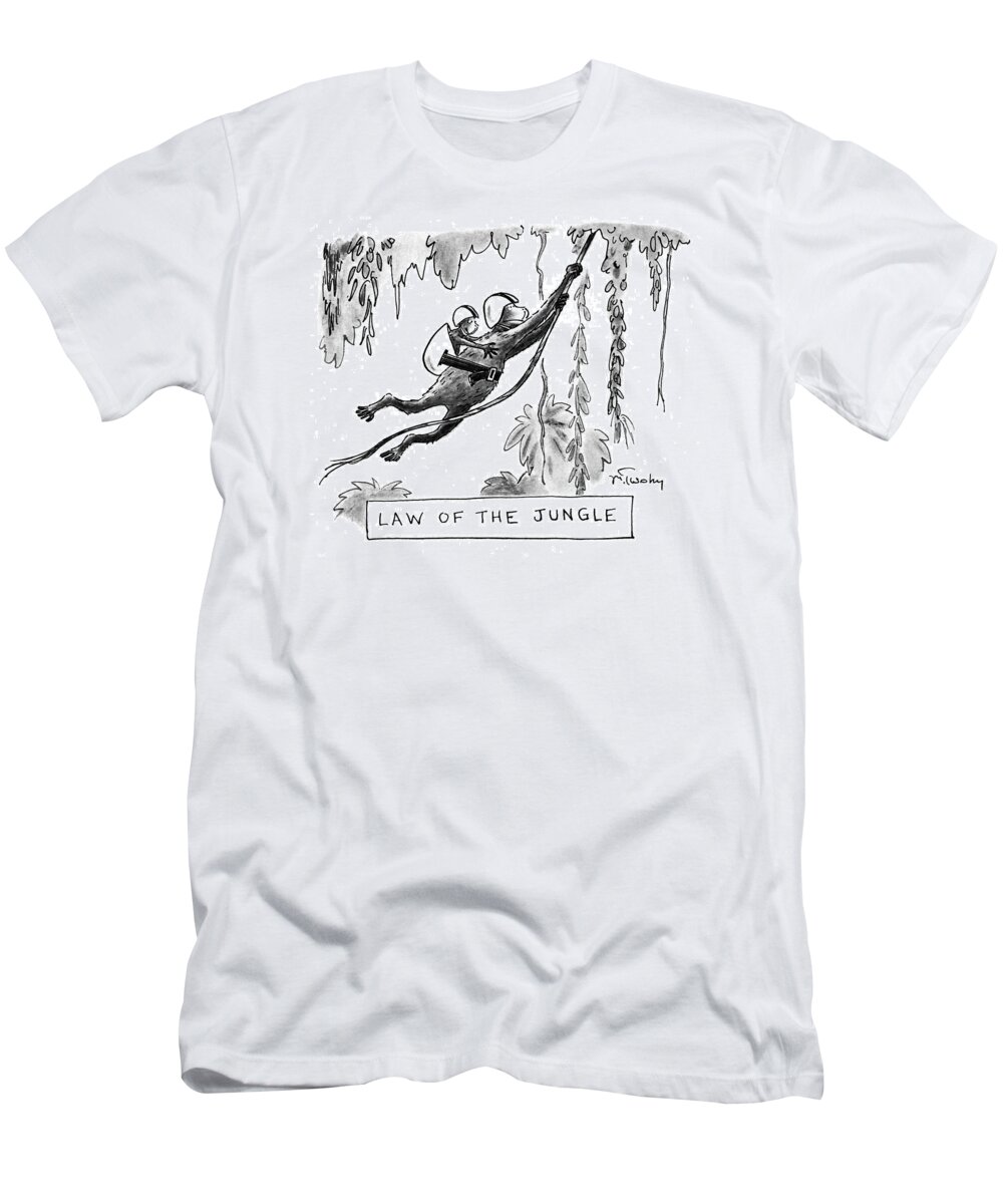 Law Of The Jungle
Animals T-Shirt featuring the drawing Law Of The Jungle by Mike Twohy