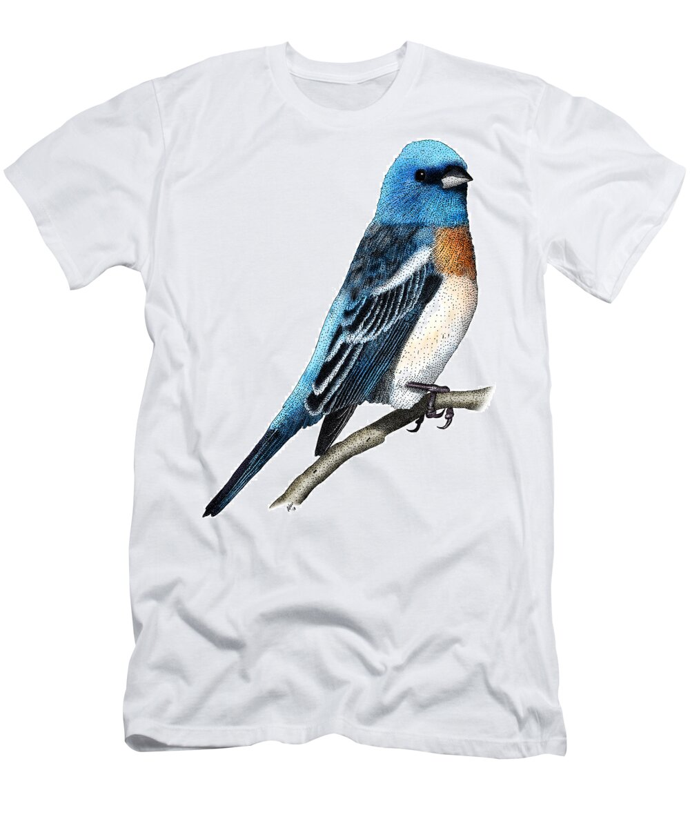 Illustration T-Shirt featuring the photograph Lazuli Bunting by Roger Hall