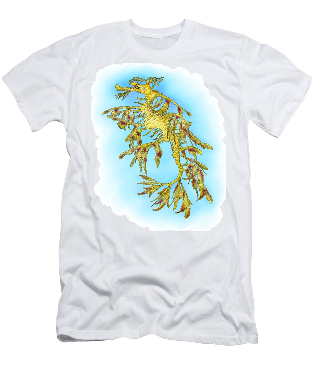 Illustration T-Shirt featuring the photograph Leafy Sea Dragon by Roger Hall