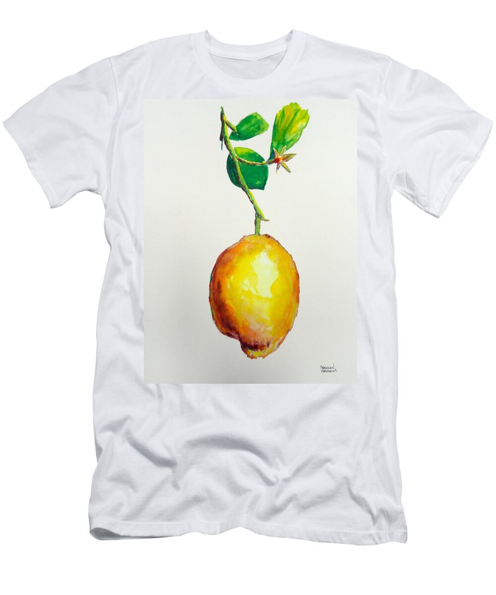 Lemon T-Shirt featuring the painting Left Hanging by Shannon Grissom