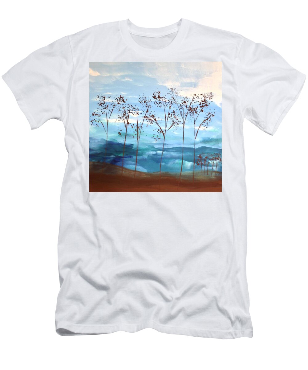 Sky T-Shirt featuring the painting Light Breeze by Linda Bailey