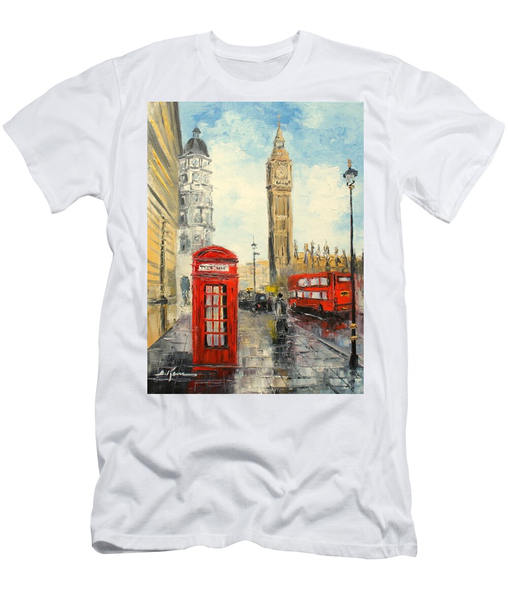London T-Shirt featuring the painting London by Luke Karcz