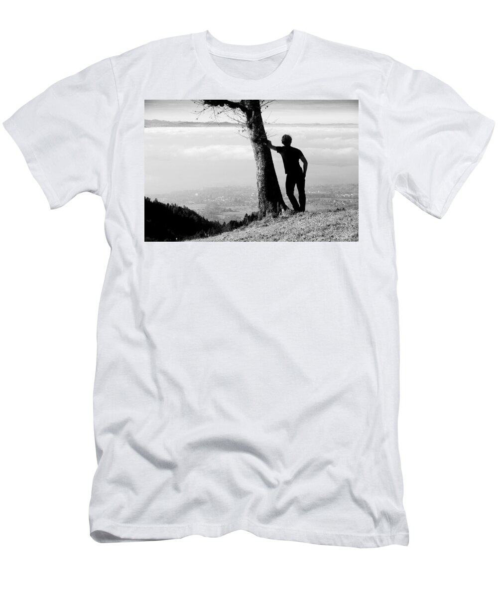 Lonely T-Shirt featuring the photograph Lonely Man by Chevy Fleet