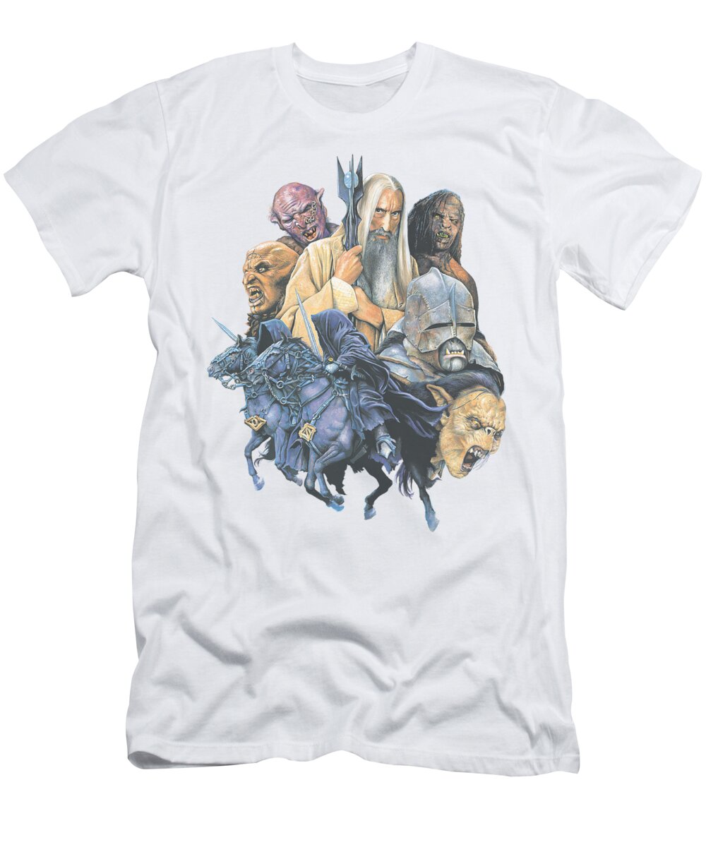  T-Shirt featuring the digital art Lor - Collage Of Evil by Brand A