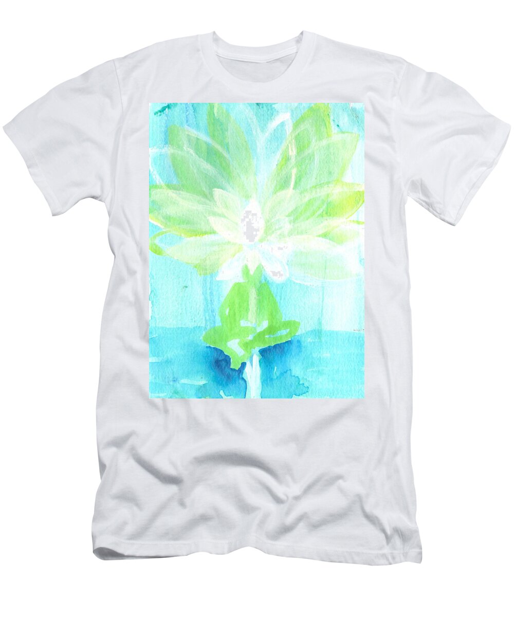Lotus Flower T-Shirt featuring the painting Lotus Petals Awakening Spirit by Ashleigh Dyan Bayer