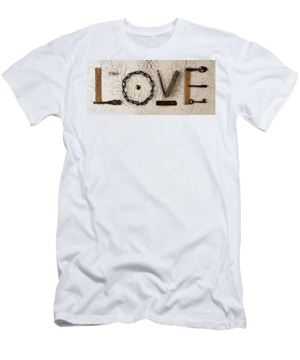 Love T-Shirt featuring the mixed media Love by Carol Neal