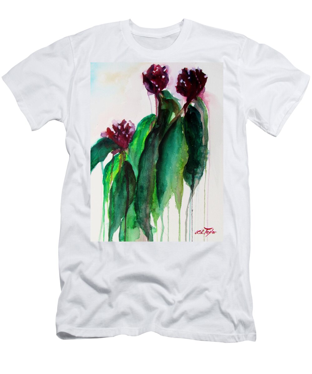 Flower T-Shirt featuring the painting Love Lies Bleeding by Lil Taylor