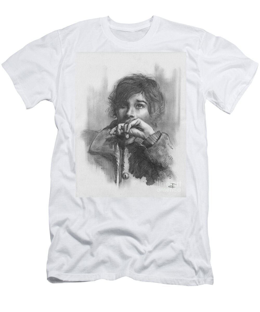Figurative T-Shirt featuring the drawing Lucy by Paul Davenport