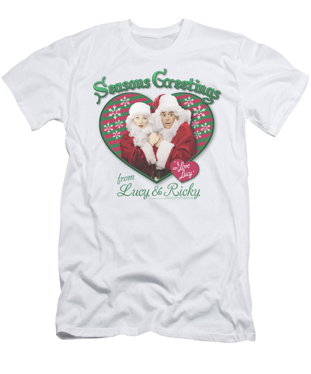 I Love Lucy T-Shirt featuring the digital art Lucy - Seasons Greetings by Brand A