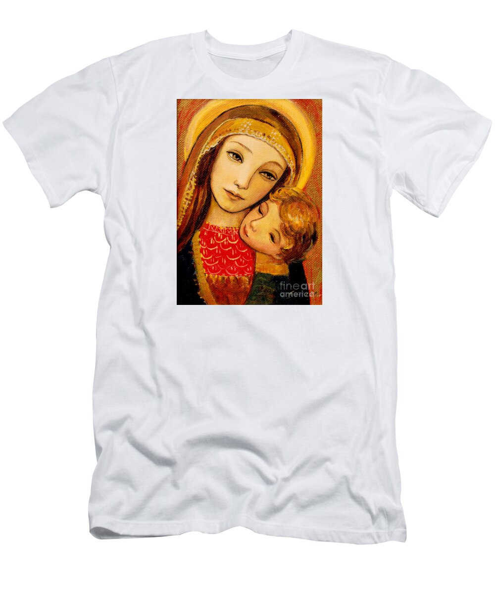 Mother T-Shirt featuring the painting Madonna and Child by Shijun Munns
