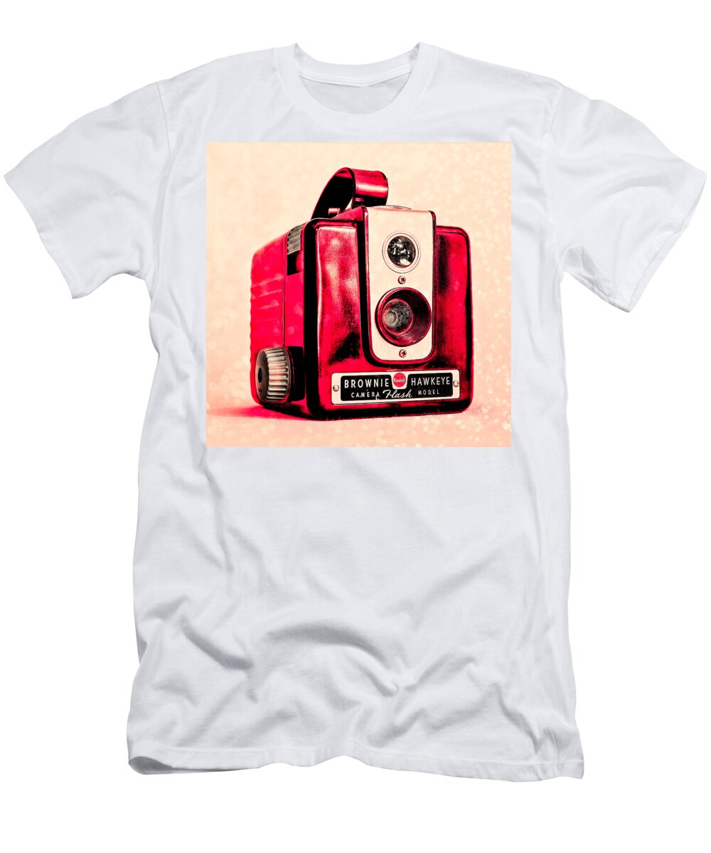 Pop Art T-Shirt featuring the photograph Magenta Brownie Hawkeye - Square by Jon Woodhams