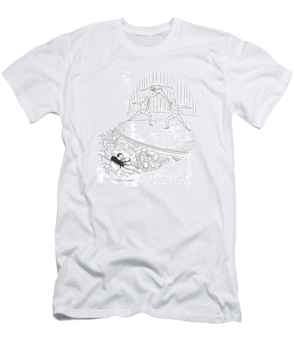 108967 Rde Richard Decker T-Shirt featuring the drawing Make A Wish by Richard Decker