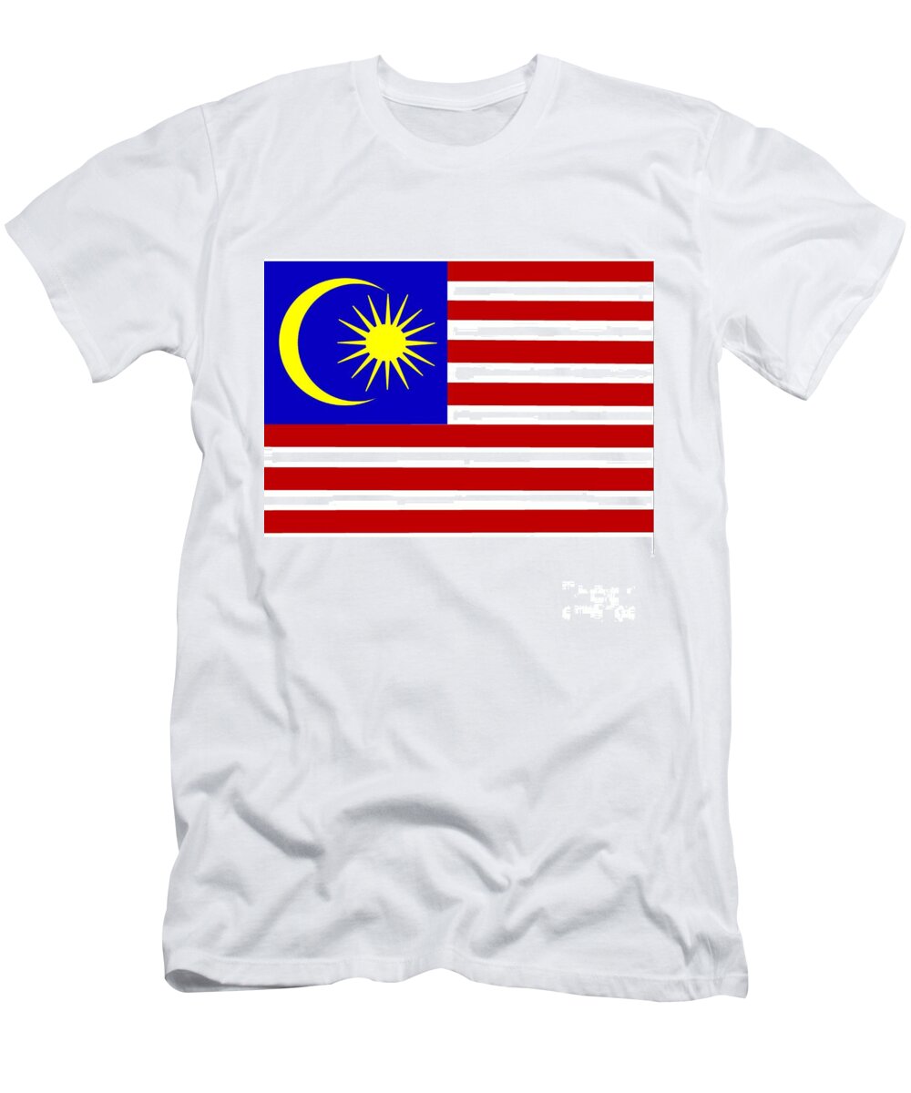 Malaysia T-Shirt featuring the digital art Malaysia Flag by Frederick Holiday
