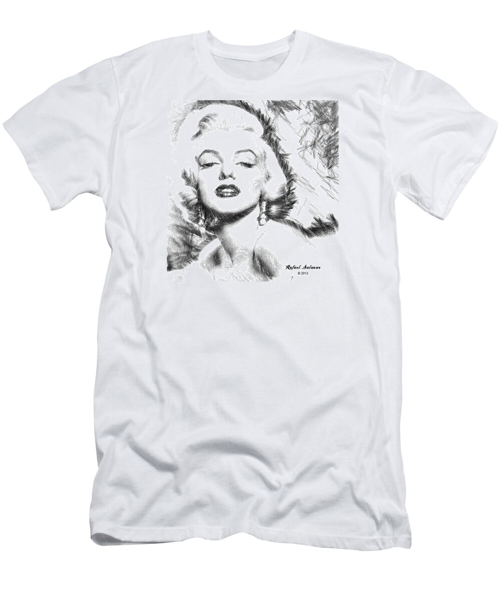 Marilyn Monroe T-Shirt featuring the digital art Marilyn Monroe - The One and Only by Rafael Salazar