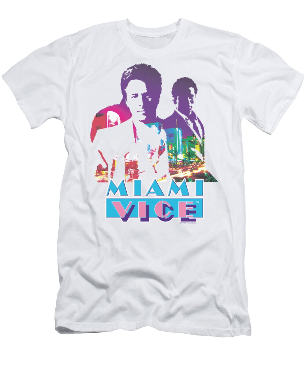 Miami Vice T-Shirt featuring the digital art Miami Vice - Crockett And Tubbs by Brand A