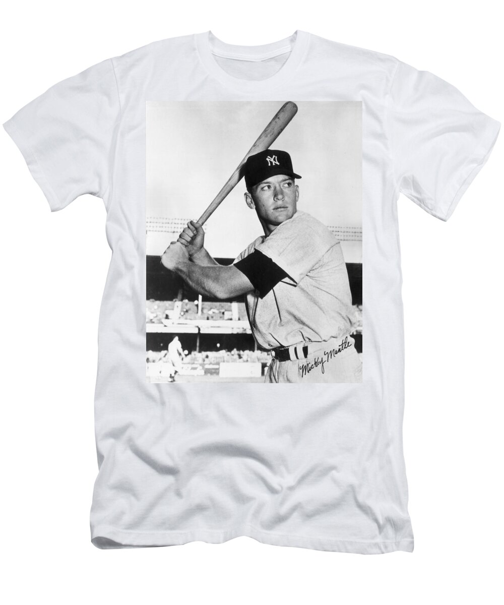 Mickey Mantle at-bat T-Shirt by Gianfranco Weiss - Pixels