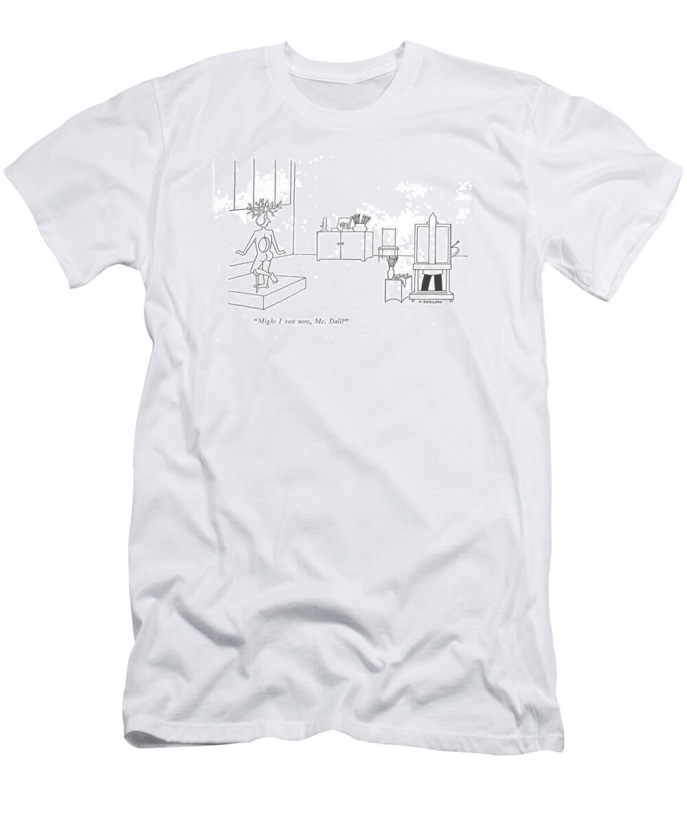 110111 Oso Otto Soglow T-Shirt featuring the drawing Might I Rest Now by Otto Soglow
