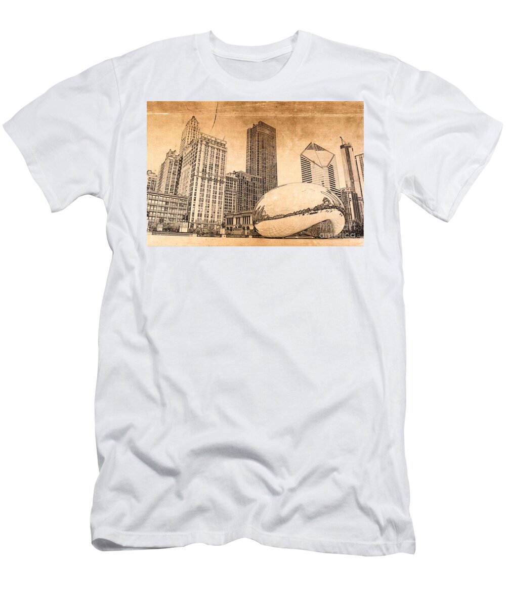 Chicago Bean T-Shirt featuring the digital art Millennium Park Chicago by Dejan Jovanovic