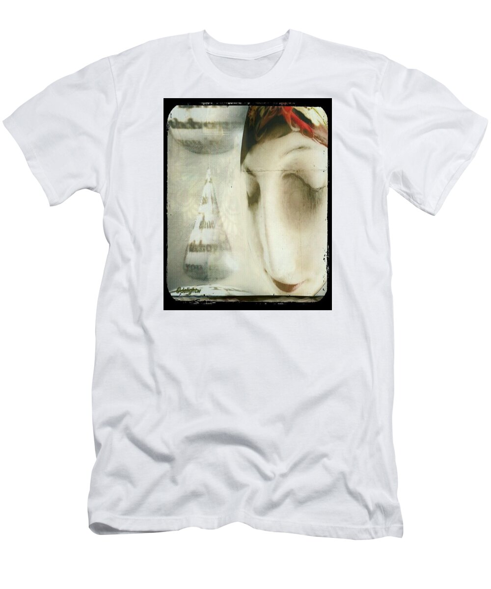 Woman T-Shirt featuring the digital art Moon Face by Delight Worthyn