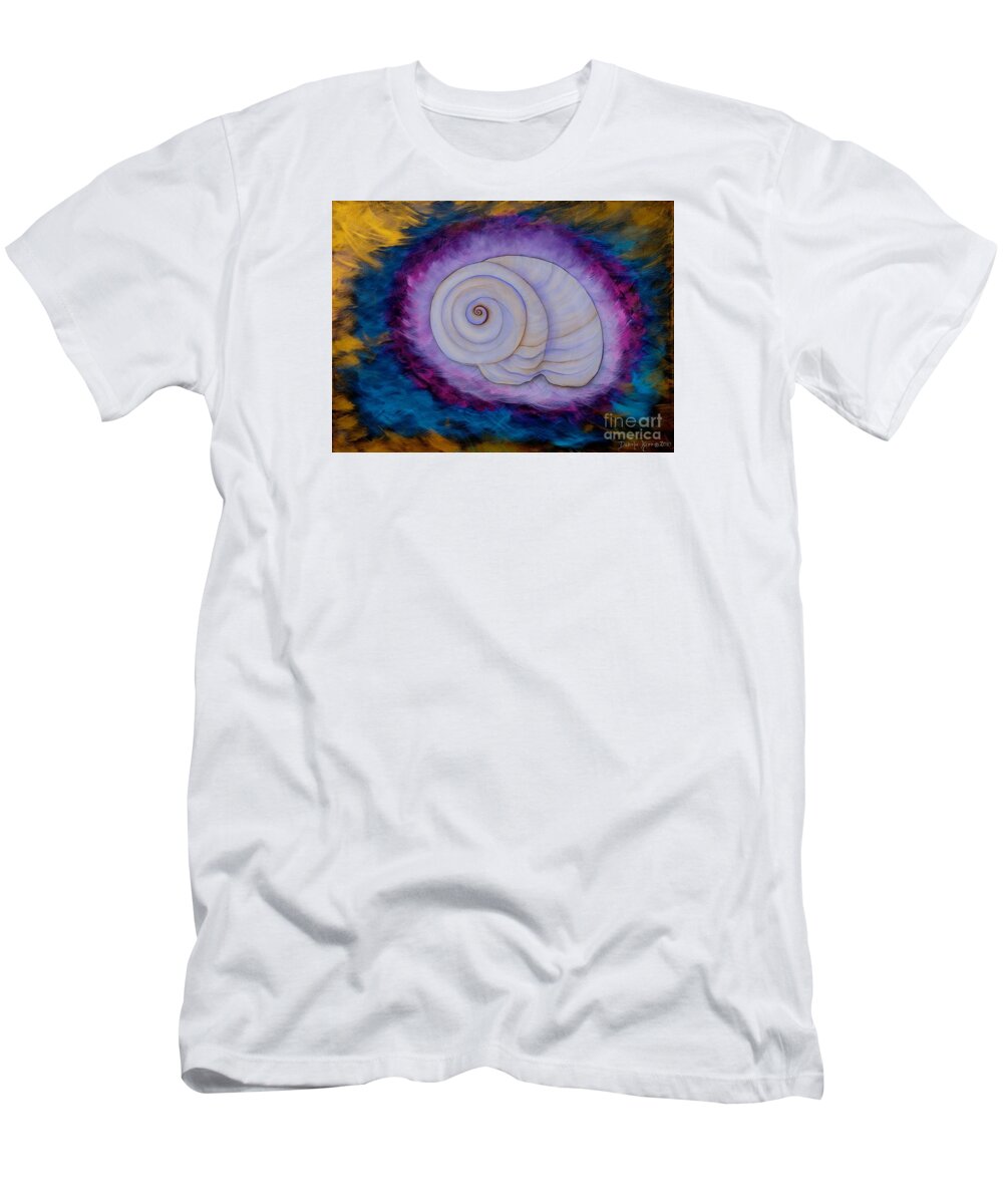 Shell Painting T-Shirt featuring the painting Moon Snail by Deborha Kerr