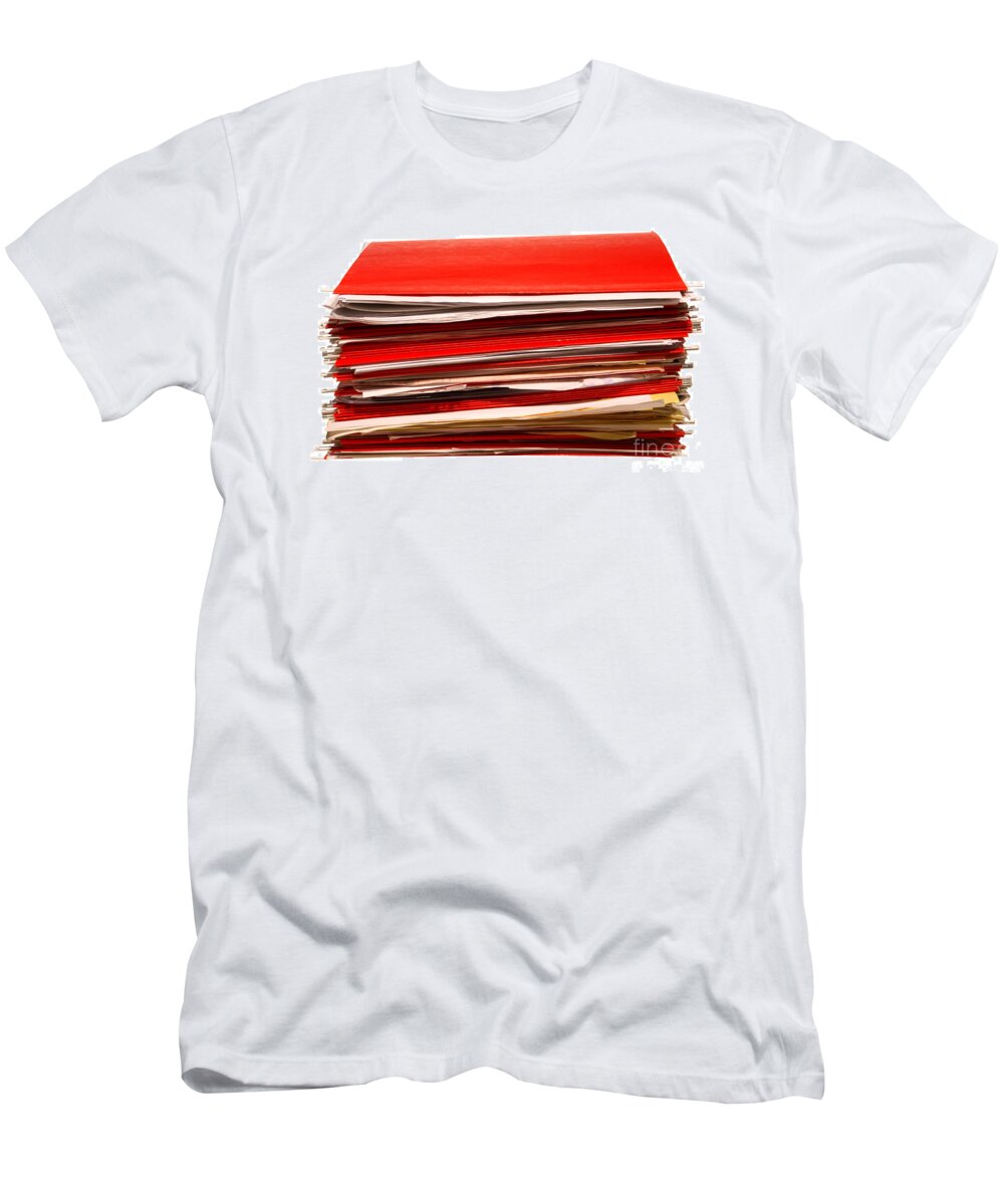 File T-Shirt featuring the photograph More Paperwork by Olivier Le Queinec