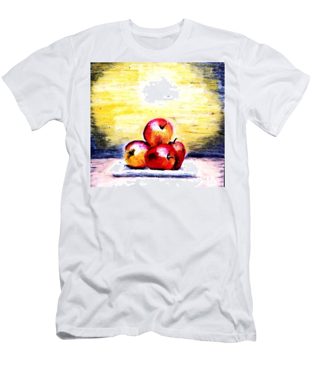 Apples T-Shirt featuring the pastel Morning Apples by Maria Leah Comillas