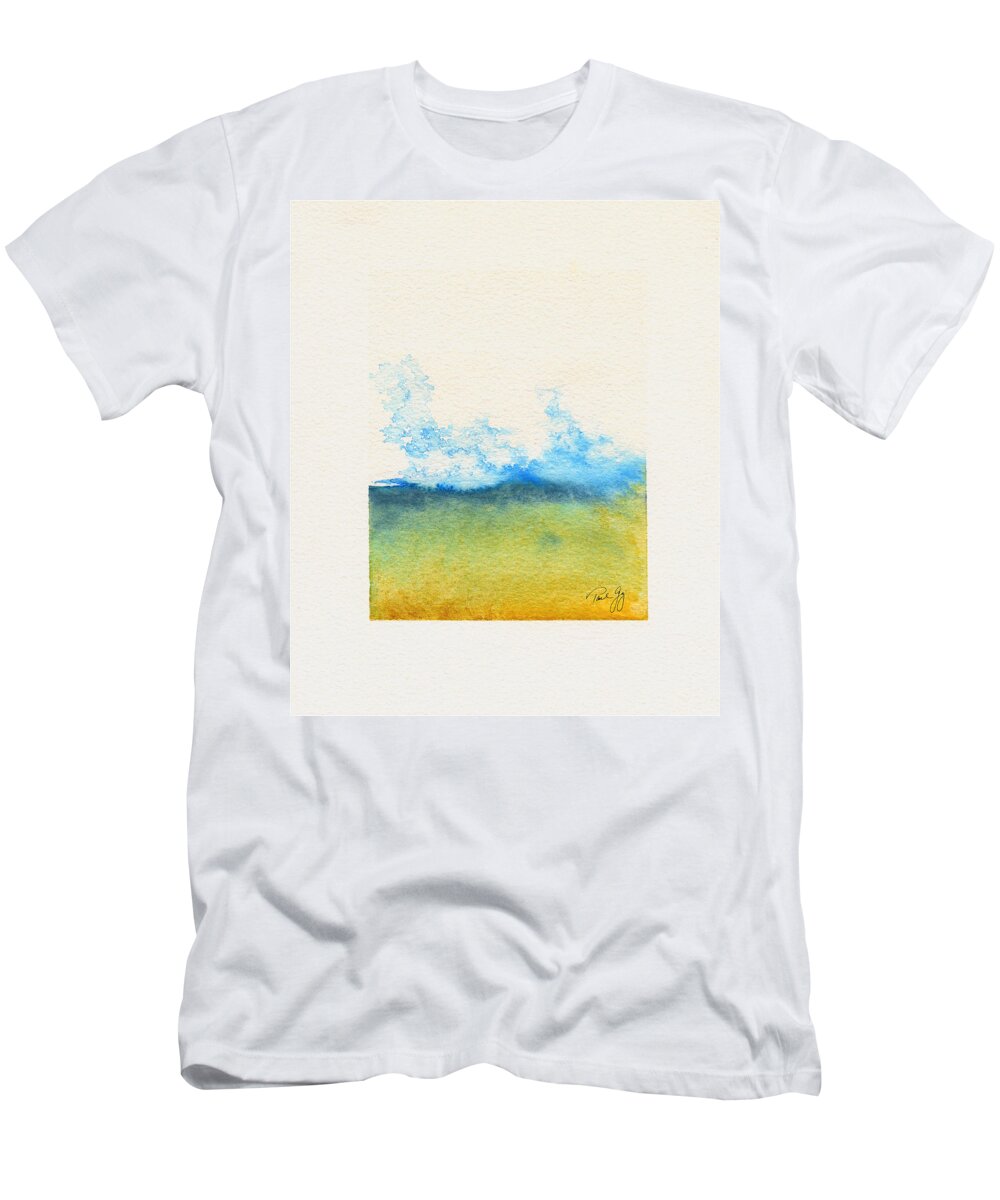 Mountain T-Shirt featuring the painting Mountain Mist by Paul Gaj