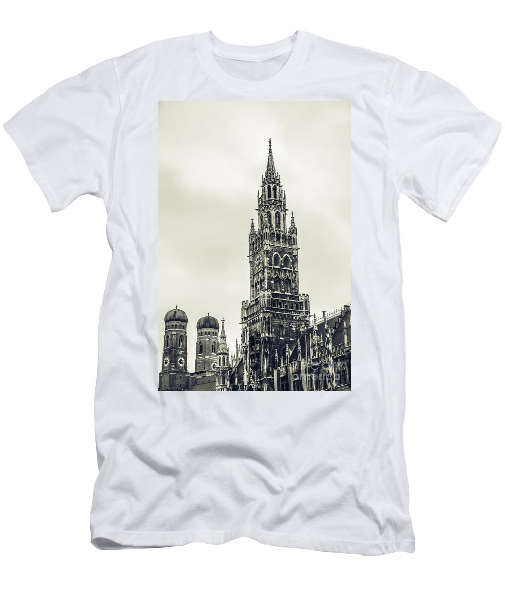 Marienplatz T-Shirt featuring the photograph Munich - ancient by Hannes Cmarits