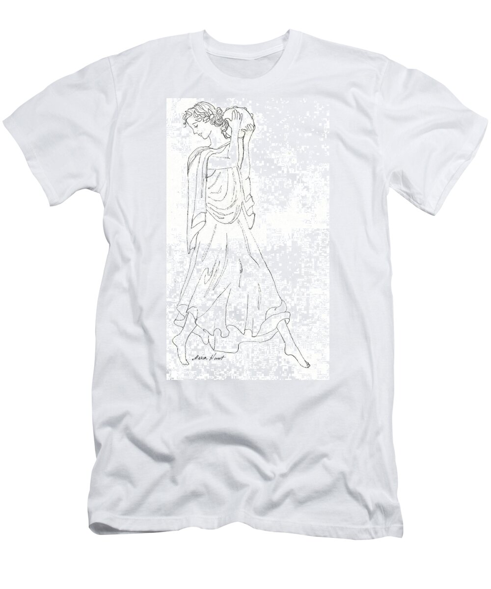 Muses T-Shirt featuring the painting Terpsichore Muse of Dance by Maria Hunt
