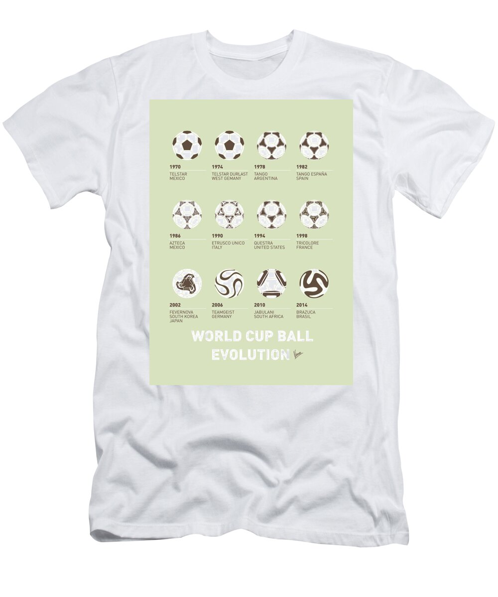 Sports T-Shirt featuring the digital art My Evolution Soccer Ball minimal poster by Chungkong Art