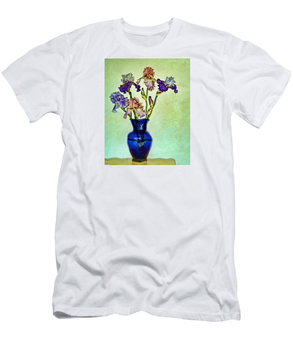 Iris T-Shirt featuring the photograph My Iris Vincent's Genius by Nikolyn McDonald