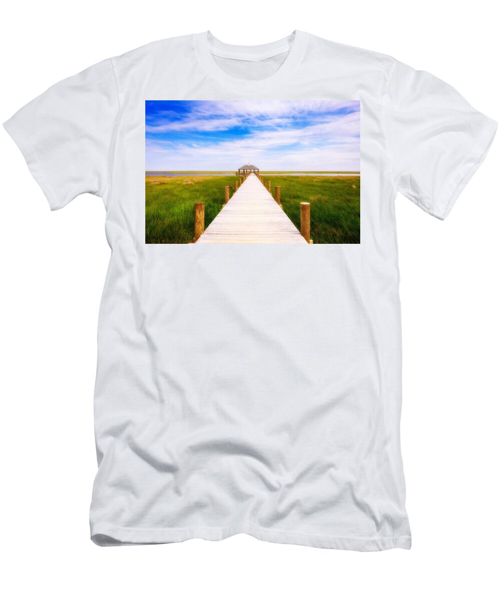 Gulf Of Mexico T-Shirt featuring the photograph Lonely Pier I by Raul Rodriguez