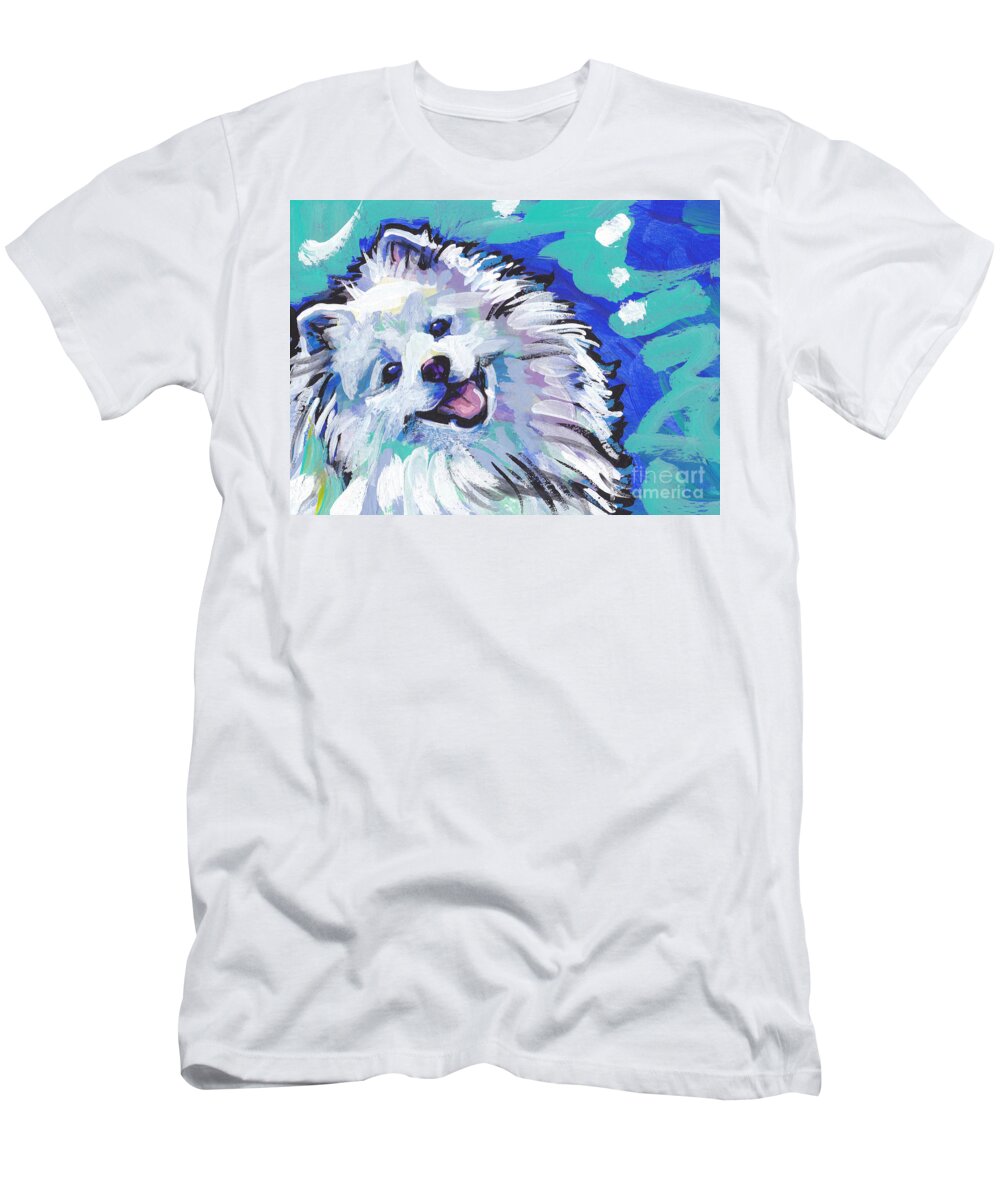 American Eskimo Dog T-Shirt featuring the painting My Peskie Eskie by Lea S