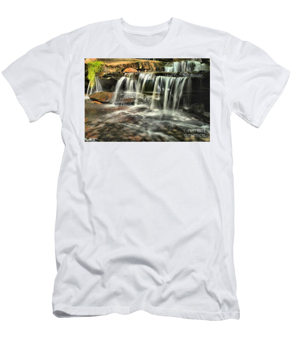 Waterfall T-Shirt featuring the photograph New River Hidden Falls by Adam Jewell