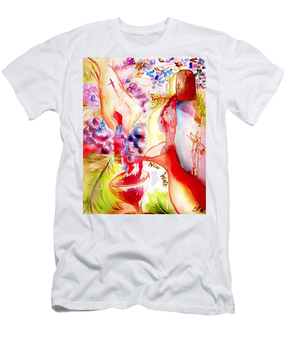 New Wine T-Shirt featuring the painting New Wine by Jennifer Page