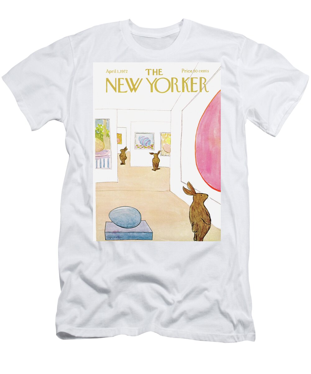 James Stevenson T-Shirt featuring the painting New Yorker April 1st, 1972 by James Stevenson