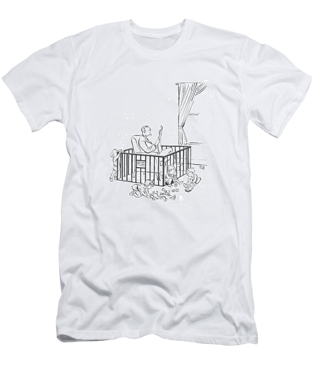 110331 Cro Carl Rose T-Shirt featuring the drawing New Yorker April 20th, 1940 by Carl Rose