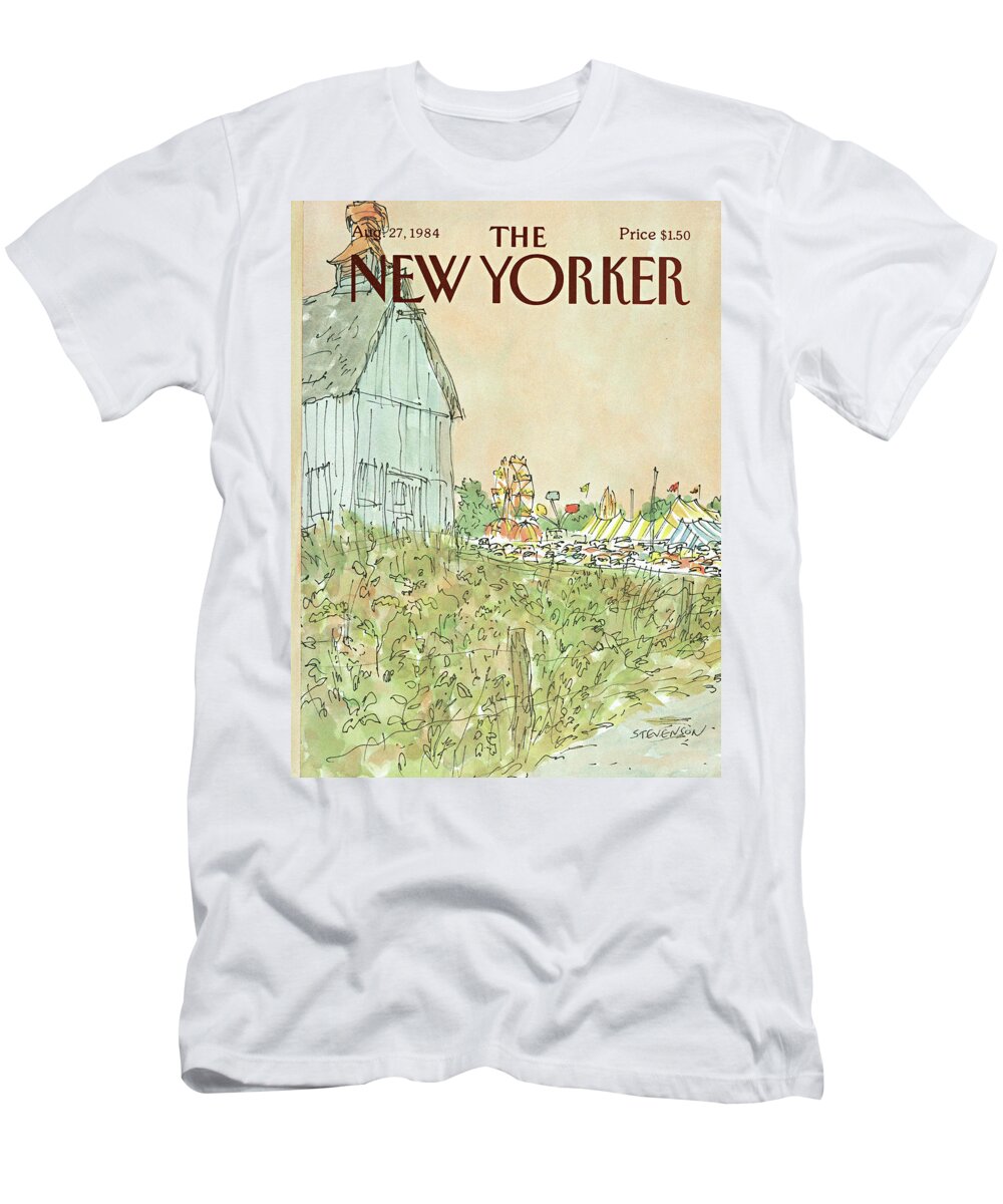 Summer T-Shirt featuring the painting New Yorker August 27th, 1984 by James Stevenson