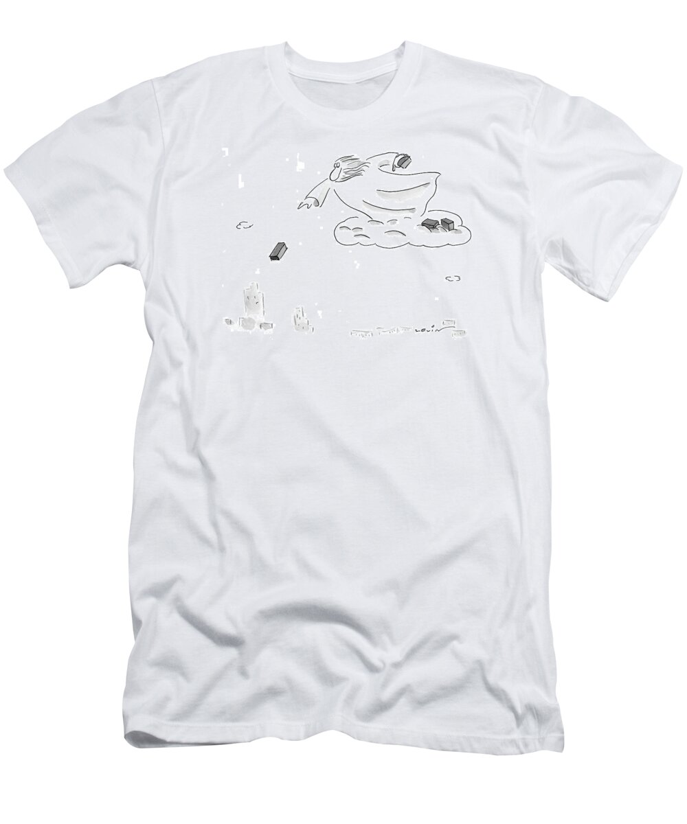 God T-Shirt featuring the drawing New Yorker February 22nd, 1999 by Arnie Levin