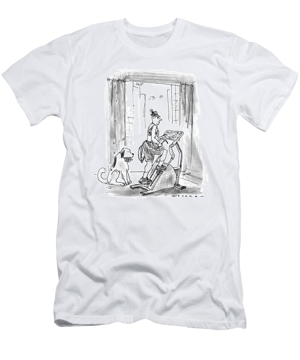 Dogs-saint Bernards T-Shirt featuring the drawing New Yorker February 9th, 1998 by Bill Woodman