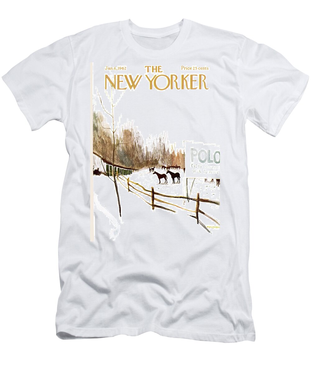 Suburb T-Shirt featuring the painting New Yorker January 6th, 1962 by James Stevenson