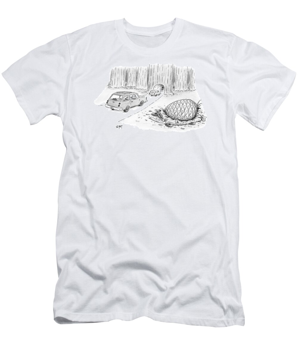 Pine Cone T-Shirt featuring the drawing New Yorker July 12th, 1999 by Christopher Weyant